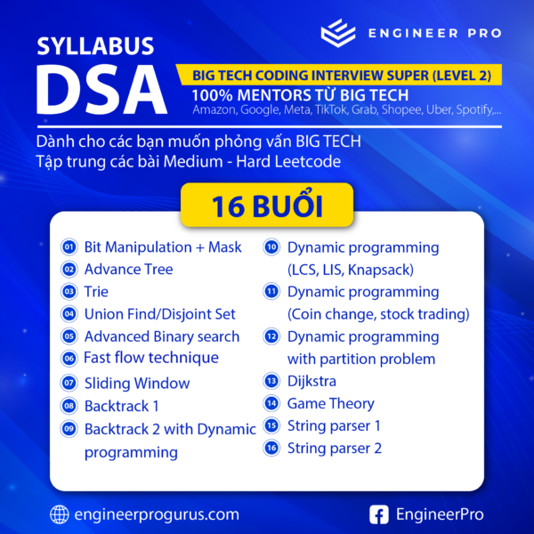 Khóa học DSA Level 2 Engineer Pro