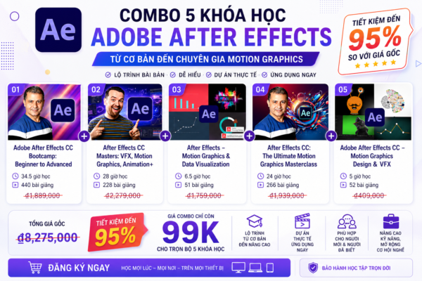 Combo 5 Khóa Học Adobe After Effects Hot Nhất